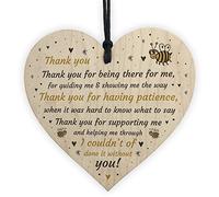 RED OCEAN Special Thank You Gift Wood Heart Boyfriend Girlfriend Husband FRIEND Gift Keepsake