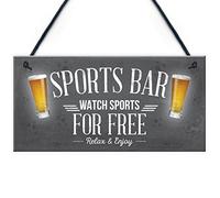 RED OCEAN Sports Bar Man Cave Bar Pub Beer Alcohol Football Hanging Sign Plaque Gift For Him