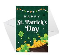 RED OCEAN St Patricks Day Card, Happy St.Patrick's Day Card, St Paddys Day Greeting Card, Irish Day Cards with Shamrock for Best Friend Kids Husband Wife Colleagues