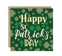 RED OCEAN St Patricks Day Card saying Happy St Patrick’s Day - Irish Day Cards with Hearts and Shamrock for Best Friend, Husband, Wife, Brother, Sister or Partner, 145mm x 145mm Paddys Day