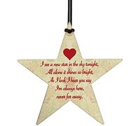 RED OCEAN Star In The Sky Memorial Bereavement Grief Gift Hanging Plaque Xmas Tree Decoration Sign