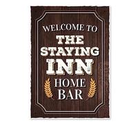 Red Ocean STAYING INN Hanging Bar Sign Pub Man Cave Sign Alcohol Gift Beer Gift Funny Bar Sign Shabby Chic Home Decor