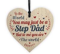 Red Ocean Step Dad Daddy Gifts Christmas Birthday Handmade Wooden Heart Plaque Sign Gift Keepsake