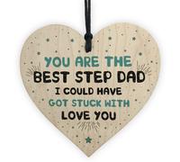 Red Ocean Step Dad Gift Wooden Heart Step Dad Birthday Christmas Gift Thank You Gift For Him