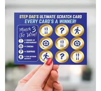 RED OCEAN Stepdad Birthday Gift, Novelty Fathers Day Gift, Step Dad Scratch Card, Gifts for Step Dad, Scratch Card, Stepdad Gift, Fun Gift For Stepdad From Daughter Son (Restaurant Win)