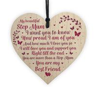 Red Ocean Stepmum Birthday Gifts Step Mum Presents For Mothers Day Christmas Keepsake Heart Plaque Daughter Gift