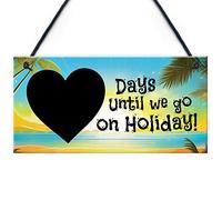Red Ocean Summer Holiday Countdown Plaque - Count Down The Days Until Vacation Signs - Travel Gifts - Essentials for Men Women - Family Getaway Gifts