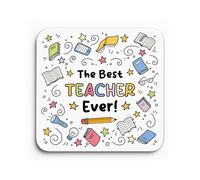 Red Ocean Teacher Gifts For Women Men Best TEACHER Gift Coaster Leaving School Nursery Gift Thank You Present For Favourite From Children Student Keepsake