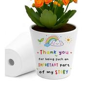 Red Ocean Teacher Gifts for Women Men Thank You Gifts for Teacher Plant Pot 10cm x 9cm Leaving Going Away Retirement Appreciation from Students Kids