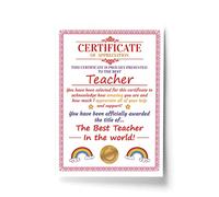 RED OCEAN Teacher Gifts Thank You Gift For Him Her A4 Certificate Leaving School Gift Keepsake