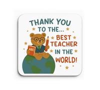 Red Ocean Teacher Thank You Coaster Best Teacher Coaster Appreciation Gift For Nursery Teachers End of Term Leaving School Preschool Present