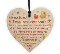 Red Ocean Teacher Thank You Poem Gift Lockdown Quarantine Gift Wood Heart Nursery Pre School Gifts