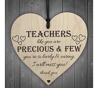 RED OCEAN Teachers Are Precious Wooden Hanging Heart Shabby Chic Thank You Plaque Gift