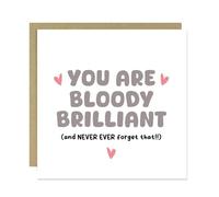RED OCEAN Thank You Card For Someone Special You Are Bloody Brilliant Card For Best Friend Colleague Volunteer Teacher Mum Sister Inspirational Motivational