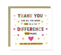RED OCEAN Thank You Card For Teacher Volunteer Colleague Best Friend With Envelope Appreciation Card For Him Her Men Women Thank You Greetings