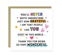 RED OCEAN Thank You Card For Teacher Volunteer Colleague Best Friend With Kraft Envelope Card For Him Her Men Women Thank You Greetings