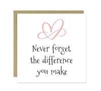 RED OCEAN Thank You Card Never Forget The Difference You Make Card For Teacher Volunteer Colleague Best Friend Appreciation For Him Her Men Women Thank Greetings