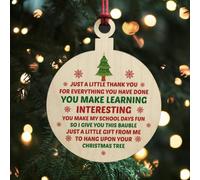 Red Ocean Thank You Christmas Gift For Teacher Ta Assistant Nursery Teacher Wood Bauble Gift For Him Her Friendship Gift