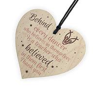 RED OCEAN Thank You Dance Teacher Gift Wooden Heart Special Goodbye Gifts For Her Friendship Sign