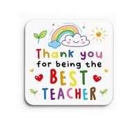 Red Ocean Thank You For Being The Best Teacher Coaster Teacher Appreciation Gift For Thanks Leaving School Nursery Gift From Student Child Keepsake