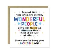 RED OCEAN Thank You For Being Your Incredible Self Card - Thank You, Birthday, Appreciation Cards, Volunteer, Friend, Nurse, Midwife - 14.5x14.5cm With Envelope