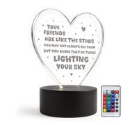 Red Ocean Thank You For TRUE FRIEND Best Friend Acrylic LED Light Friendship For Her Bestie Gifts Birthday Christmas Keepsake Friendship Gifts Women
