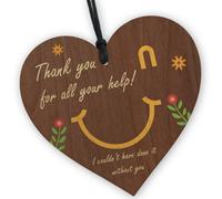 Red Ocean Thank You For Your Help Gift For Teacher Teaching Assistant Friend Mentor Wooden Heart Leaving School Gifts