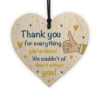 RED OCEAN Thank You Gift For Colleague Wood Heart Gift For Nurse Teacher Carer Volunteer