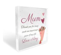 Red Ocean Thank You Gift For Mum on Mothers Day Birthday Personalised Block Mum Birthday Gift From Daughter Son Gift For Her Mum Gift Ideas Keepsake