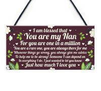 Red Ocean Thank You Gift For Nan Hanging Plaque Nan And Grandad Gifts For Grandparents Keepsake