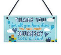 Red Ocean Thank You Gift For Nursery Teacher Hanging Sign Plaque Preschool Leaving School Gift Present