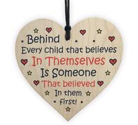 Red Ocean Thank You Gift For Teacher Assistant Mentor Childminder Best Friend Wood Heart