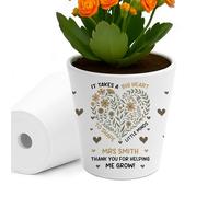 RED OCEAN Thank You Gift For Teacher BIG HEART TO SHAPE LITTLE MINDS Gifts For Women Men Personalised Plant Pot 10cm x 9cm Appreciation Gifts Teacher From Students Kids