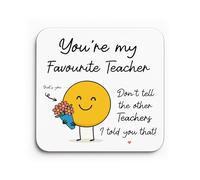 Red Ocean Thank You Gift For Teacher Funny Teacher Gift Favourite Coaster From Student Kids Leaving School Nursery Appreciation For Nursery Keepsake