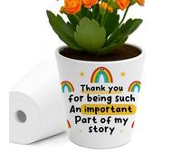 RED OCEAN THANK YOU GIFT For Teacher TA Nursery Teacher Rainbow Plant Pot 10cm x 9cm Leaving Retirement Appreciation Gifts for From Students Kids