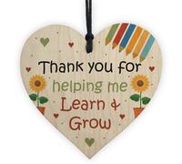 Red Ocean Thank You Gift For Teacher, Teaching Assistant, Nursery Teacher Wood Heart
