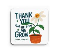 Red Ocean Thank You Gift For Teacher Thank You For Helping Me Grow Coaster Teacher Appreciation Gift Women Men Novelty Leaving Keepsake