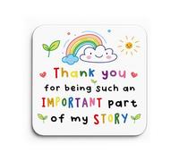 Red Ocean Thank You Gift Teacher Coaster Important Part Of My Story Teacher Appreciation Gift For Thanks Leaving School Nursery From Student Child Keepsake