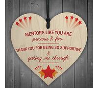 RED OCEAN Thank You Mentor Teacher Midwife Tutor Gift Hanging Wooden Heart Support Sign