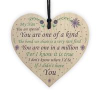 Red Ocean Thank You Nan Gift Wooden Heart Nan Birthday Christmas Poem Gift Keepsake Present