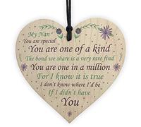 RED OCEAN Thank You Nan Gift Wooden Heart Nan Birthday Christmas Poem Gift Keepsake Present