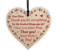 Red Ocean Thank You Plaque Wood Heart Mothers Day Gift From Daughter Son Keepsake