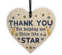 Red Ocean Thank You Wooden Heart Gift For Teacher Gift For Teaching Assistant Childminder Leaving Nursery School Gifts