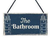 RED OCEAN The Bathroom Nautical Theme Bathroom Accessories Sign Shabby Chic Toilet Plaque Home Decor