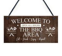 Red Ocean The Bbq Area Hanging Outdoor Garden Barbecue Gift Barbecuing Pit Sign