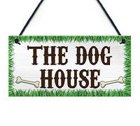 RED OCEAN The Dog House Novelty Hanging Plaque Garden Shed Gate Sign Kennel Bed Man Cave Plaque