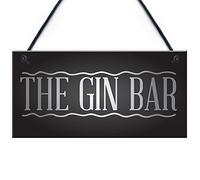Red Ocean The Gin Bar Garden Party Alcohol Novelty Drinking Gift Pub Hanging Wall Kitchen Plaque