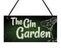 Red Ocean The Gin Garden Gin Tonic Sign Garden Shed Home Bar Pub Kitchen Plaque Friendship Gift