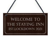 Red Ocean The Staying Inn Bar Sign Funny Lockdown Sign Man Cave Bar Pub Gift