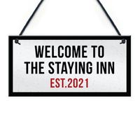 Red Ocean The Staying Inn Home Bar Sign Lockdown Sign Man Cave Plaque Gift